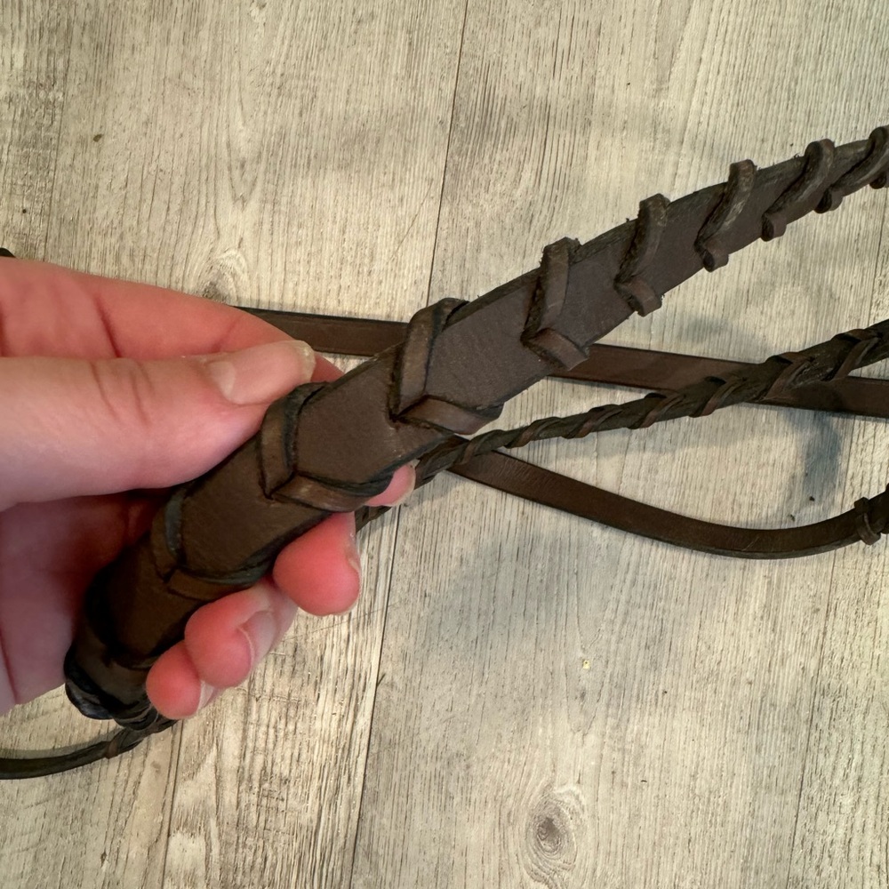 Braided Leather hunter Reins